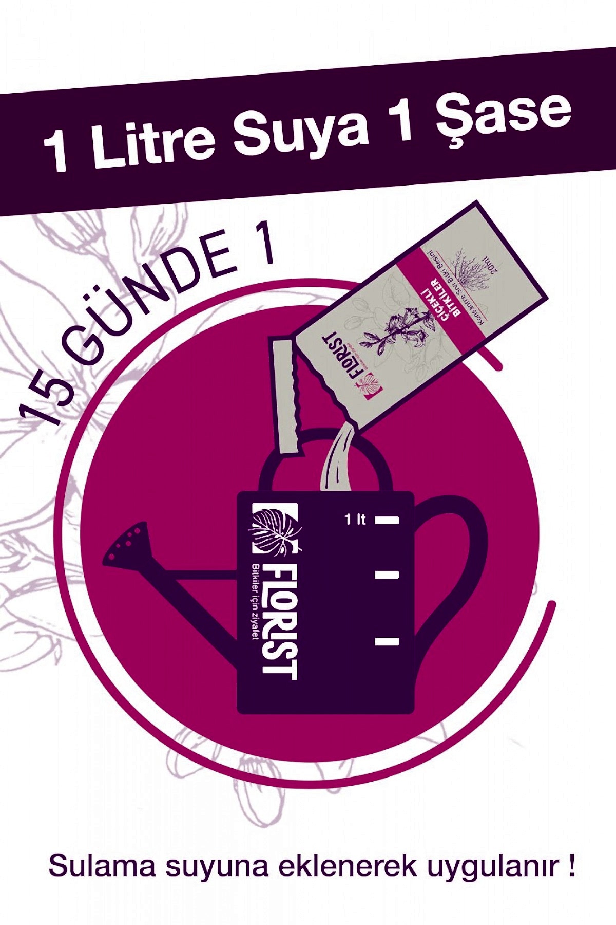 Florist Çiçekli Bitkiler Sıvı Konsantre Bitki Besini