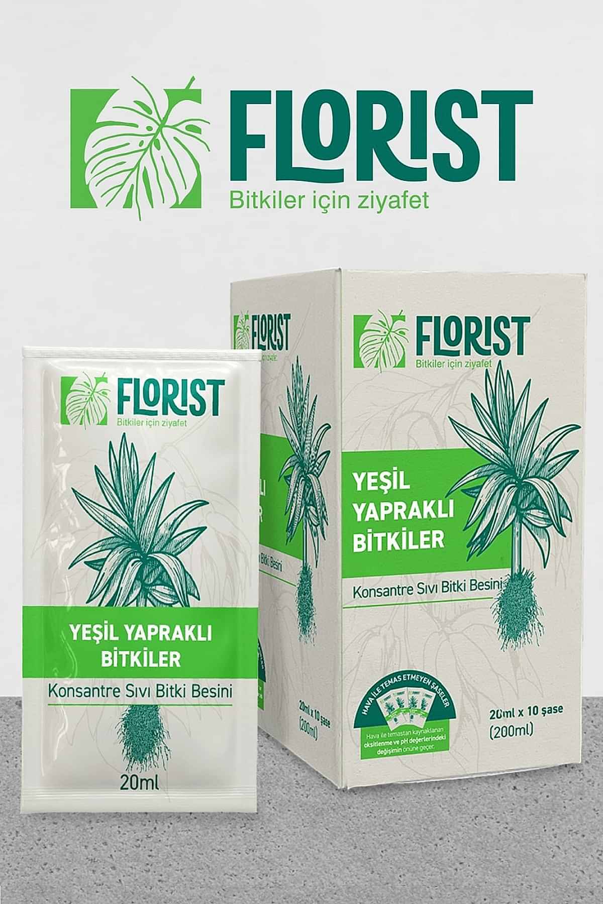 Florist Yeşil Yapraklı Bitkiler Sıvı Konsantre Bitki Besini