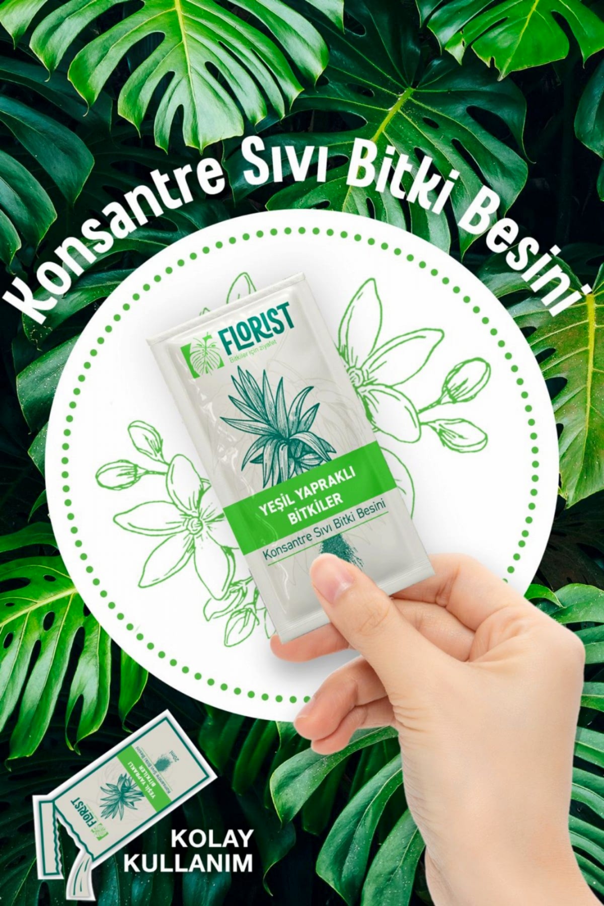 Florist Yeşil Yapraklı Bitkiler Sıvı Konsantre Bitki Besini