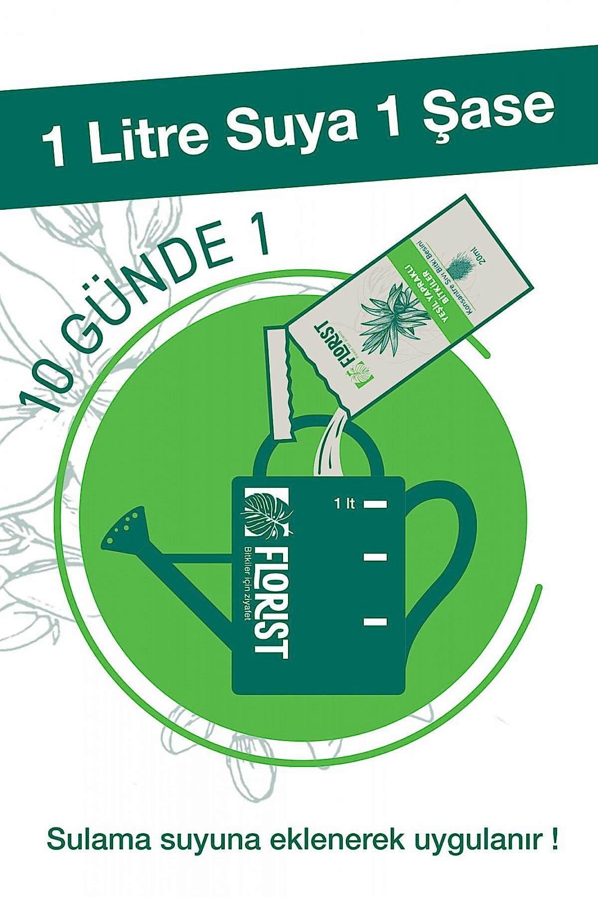 Florist Yeşil Yapraklı Bitkiler Sıvı Konsantre Bitki Besini