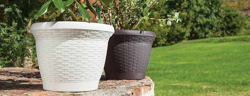 Hasır Saksı 25 LT - Beyaz Renk