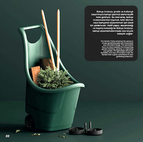 Bahçe Arabası 50 Litre - Yeşil Renk