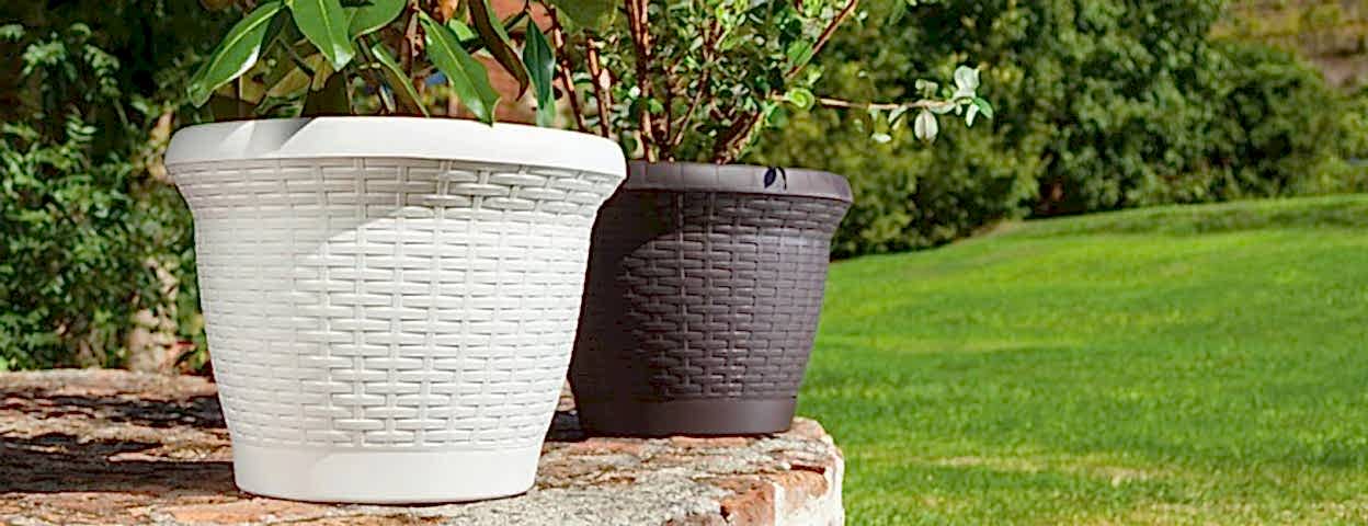 Hasır Saksı 25 LT - Beyaz Renk