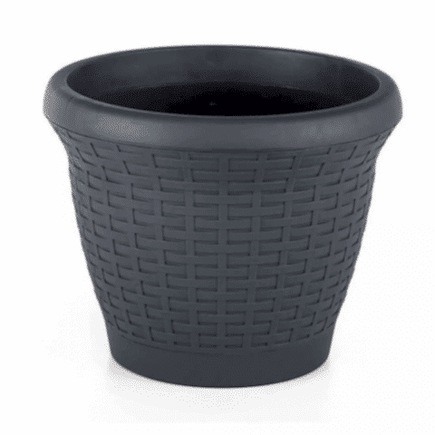 Hasır Saksı 42 LT - Antrasit Renk